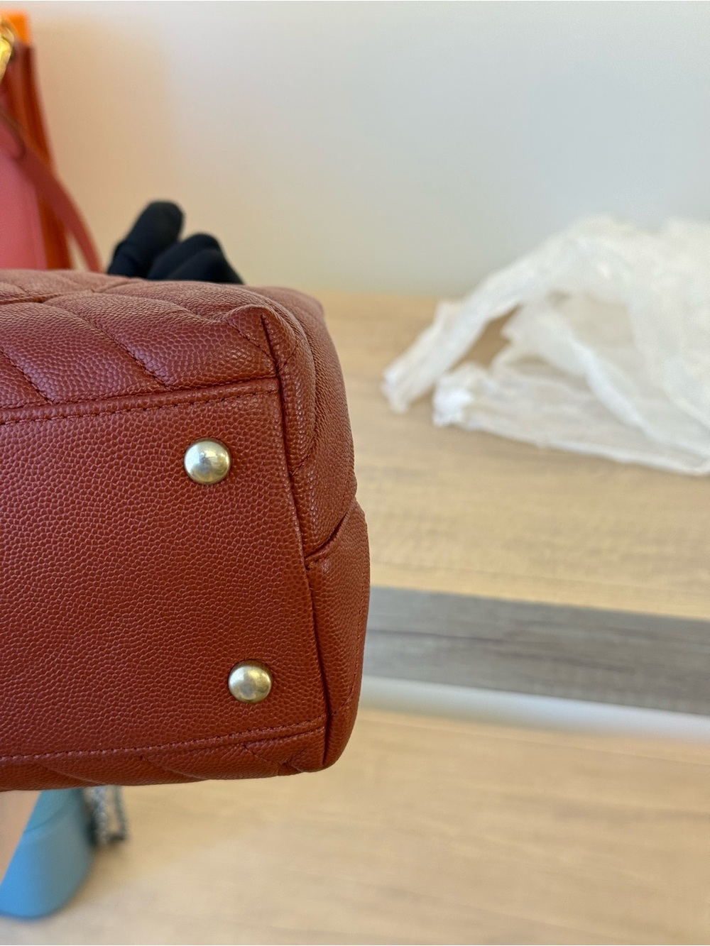 ❌SOLD❌Chanel Quilted Top Handle Bag in Deep Red - Picture 13 of 17